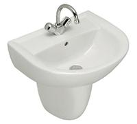 Lavabo ULYSSE 2 50x44cm en grès avec trop-plein, blanc Réf P125401