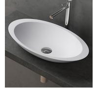 doporro Lavabo vasque à poser blanc mat 60cm lave main Colossum802 59,3x35,1x10,7cm