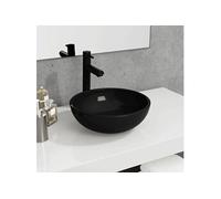 vidaXL Lavabo en verre trempé 35x12 cm noir