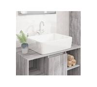 vidaXL Lavabo rectangulaire en céramique 48x37x13 cm Blanc