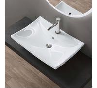 Lavabo vasque à poser ou à monter au mur évier suspendu design Bruxelles709 60,5x44x18cm