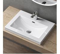 Lavabo vasque blanc 60cm à encastrer doporro Colossum01 fonte minérale solid surface 60x48x13cm