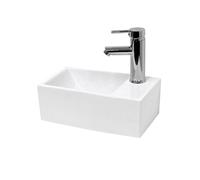 Lavabo Vasque en Céramique Blanc 350x205x125 mm Rectangulaire, Bonde Incluse