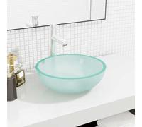 vidaXL Lavabo vasque à poser lave-mains - verre trempé 30x12 cm - transparent