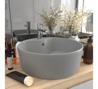 Lavabo vidaXL - Gris clair mat - Ø 36 x 13 cm
