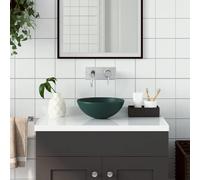 Lavabo vidaXL - Vert foncé - Ø 28 x 10 cm