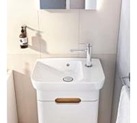 Lavabo VitrA Sento 5945B003-0029 50 x 37,5 cm, avec trop-plein central, robinetterie à droite, blanc