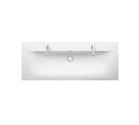 Lavabo Viu Duravit, 1230x490mm, avec trop-plein, 2 trous de robinetterie prépercés, valve Push-Open incluse, 23441200241, Couleur: Blanc avec Wondergliss