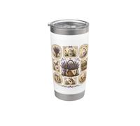 Lavande Cottage Jardin Vintage Cottagecore Gobelet isotherme en acier inoxydable double paroi