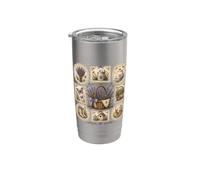 Lavande Cottage Jardin Vintage Cottagecore Gobelet isotherme en acier inoxydable double paroi