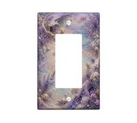 Lavande - Plaque d'interrupteur à bascule simple - Coquille naturelle côtière - Bois flotté - Violet d'été - Taille standard - Décoration pour salon, chambre à coucher, maison et bureau