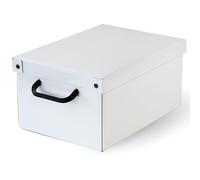 Lavatelli Boite de Rangement avec Couvercle, Organizer en carton, pour Vetement, Meuble de Rangement Chambre, Bureau, Organisateur Tiroir, Boite Cadeau, Blanc, 25x35x17,5 cm
