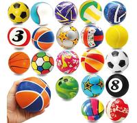 Lavatelli Cadeaux de fête d'anniversaire invites pour enfants, 20 balles douces sur le thème des sports football, diamètre 10 cm, jeux, gadgets, goodies et idées cadeaux pour garcons et fille