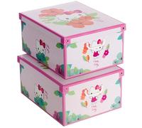 Lavatelli Lot de 2 boîtes de Rangement en Carton, avec Couvercle, pour Ranger, boîtes Cadeau, 39x50x24 cm Hello Kitty, Couleur 12