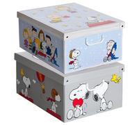 Lavatelli Lot de 2 boîtes de Rangement en Carton, avec Couvercle, pour Ranger, boîtes Cadeau, 39x50x24 cm Snoopy Mix, Couleur 4