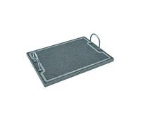 Lave-linge avec poignées LAVA GRILL PLUS_ Pierre de lave du volcan Etna. Antiadhésif naturel pour four et barbecue cuisson viande, poisson, légume et pizza (M 40x30x2cm)