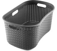 Lave-linge en faux rotin - charbon de bois - 40 litres