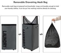 Lave-linge XL de 29 pouces avec sac de lavage amovible sur roulettes, panier à linge anti-froissage, organiseur de vêtements anti-froissage, évier anti-froissage (gris foncé)