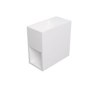 Vente-unique - Lave main suspendu blanc en solid surface avec niche - Robinetterie à droite - 40 cm - PUMORI