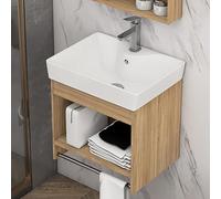 Lave Main Wc Avec Meuble,Angle Lave Main,Lavabo Mural En Céramique Blanche,Lavabo Petit,Avec Porte-Serviettes,Fixation Murale Ovale En Demi-Cercle,Meuble Lave Main Wc Avec Vasque Angle(15.7"/40cm)