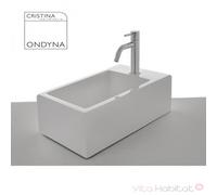 LAVE MAINS CERAMIQUE HOX MINI L 45 x P 25 x H 13 CM BLANC BRILLANT - CRISTINA ONDYNA WHX4509