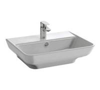 Jacob Delafon Lave-Mains Struktura 45 cm, Fixation murale, Céramique, Blanc | Céramique recy 10%). Lignes géométriques adoucies. Faible encombrement