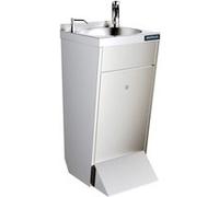 Lave Mains sur Piètement en Inox avec un Robinet Électronique et un Distributeur de Savon Distform Blanc G