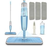 Lave-sols pour nettoyer les sols - Poussière Mouillé Sec Mop - Spray - Bois dur Carrelage stratifié - Plat - Avec 3x Chiffons Réutilisables en Microfibre - Pour la maison et le bureau Mop