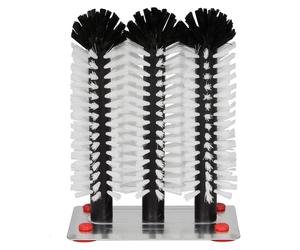 Lave verre brosse, Brosses de nettoyage pour verre - avec fond métallique, 2 x 18 cm et 1 x 25 cm