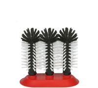 Lave verre brosse, Brosses de nettoyage pour verre - avec plaque à ventouses, 3 x 18 cm
