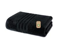 Lavea® 1 Serviette de Douche 70x140 cm en Éponge de Coton Biologique 100% Douce et Absorbante, pour la Maison, l’Hôtel et Le Spa - Serviette de Bain Grande Taille - Noir