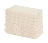 Lavea® Lot de Serviettes de Bain 6 pièces - 100% Éponge de Coton - 4 Serviettes de Toilette 50x100 cm et 2 Serviettes de Douche 70x140 cm, pour Maison, Hôtel et Spa - Crème