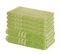 Lavea® Lot de Serviettes de Bain 6 pièces - 100% Éponge de Coton - 4 Serviettes de Toilette 50x100 cm et 2 Serviettes de Douche 70x140 cm, pour Maison, Hôtel et Spa - Vert Tilleul