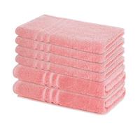 Lavea® Lot de Serviettes de Bain 6 pièces - 100% Éponge de Coton - 4 Serviettes de Toilette 50x100 cm et 2 Serviettes de Douche 70x140 cm, pour Maison, Hôtel et Spa - Rose Pastel