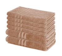 Lavea® Lot de Serviettes de Bain 6 pièces - 100% Éponge de Coton - 4 Serviettes de Toilette 50x100 cm et 2 Serviettes de Douche 70x140 cm, pour Maison, Hôtel et Spa - Cappuccino