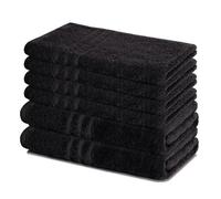 Lavea® Lot de Serviettes de Bain 6 pièces - 100% Éponge de Coton - 4 Serviettes de Toilette 50x100 cm et 2 Serviettes de Douche 70x140 cm, pour Maison, Hôtel et Spa - Noir