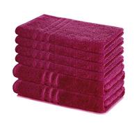 Lavea® Lot de Serviettes de Bain 6 pièces - 100% Éponge de Coton - 4 Serviettes de Toilette 50x100 cm et 2 Serviettes de Douche 70x140 cm, pour Maison, Hôtel et Spa - Bordeaux