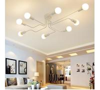 LAVENT E27 Plafonnier lustre 8 lumières salon (sans ampoule) Blanc