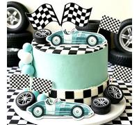 LaVenty Karen's Cake Toppers Décoration de gâteau Motif voiture de course