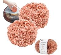 Lavettes en Cuivre, Eponge Cuivre, 2Pièces Gratounette Cuivres, Chiffons De Nettoyage Métallique Réutilisable, Heavy Duty de Cuisine Pots Casseroles Brosse de Nettoyage, pour Nettoyer Grille Salle