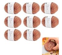 Lavettes en Cuivre, Eponge Cuivre, 8Pièces Gratounette Cuivres, Chiffons De Nettoyage Métallique Réutilisable, Heavy Duty de Cuisine Pots Casseroles Brosse de Nettoyage, pour Nettoyer Grille Salle