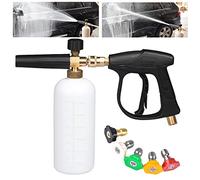 Laveuse à Haute Pression Pulvérisateur de Lavage à l'eau avec Mousse et Pistolet avec 5 Buses de pulvérisation pour Le Nettoyage du Jardin de la terrasse du Plancher de la Voiture