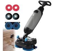 Laveuse de sol commerciale, machine de nettoyage portable avec chemin de 43,2 cm de large, batterie de 120 min, tête pivotante à 360°, double réservoirs pour bureau et salles de bains