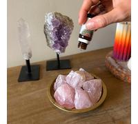 LAVISA Diffuseur d'arômes en pierre précieuse pour aromathérapie, huile essentielle avec cristaux naturels (quartz rose, bois de santal)