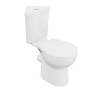 LAVITA Bartolini WC monobloc avec évier intégré, couvercle de toilette blanc avec système d'abaissement automatique, céramique sans rebord, cuvette de toilette debout