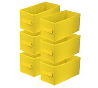lavita Boîte de rangement en tissu | Boîtes de rangement pliantes 15 x 31 x 15 cm | Tiroir Boîte de rangement Tiroir | Systèmes de rangement pour les vêtements | jaune | 6 pièce
