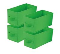 lavita Boîte de rangement en tissu | Boîtes de rangement pliantes 15 x 31 x 15 cm | Tiroir Boîte de rangement Tiroir | Systèmes de rangement pour les vêtements | vert | 4 pièce