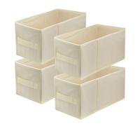 lavita Boîte de rangement en tissu | Boîtes de rangement pliantes 15 x 31 x 15 cm | Tiroir Boîte de rangement Tiroir | Systèmes de rangement pour les vêtements | blanc | 4 pièce