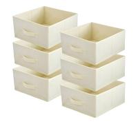 lavita Boîte de rangement en tissu | Boîtes de rangement pliantes 31 x 31 x 15 cm | Tiroir Boîte de rangement Tiroir | Systèmes de rangement pour les vêtements | blanc | 6 pièce