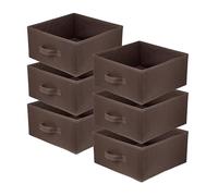 lavita Boîte de rangement en tissu | Boîtes de rangement pliantes 31 x 31 x 15 cm | Tiroir Boîte de rangement Tiroir | Systèmes de rangement pour les vêtements | brun foncé | 6 pièce